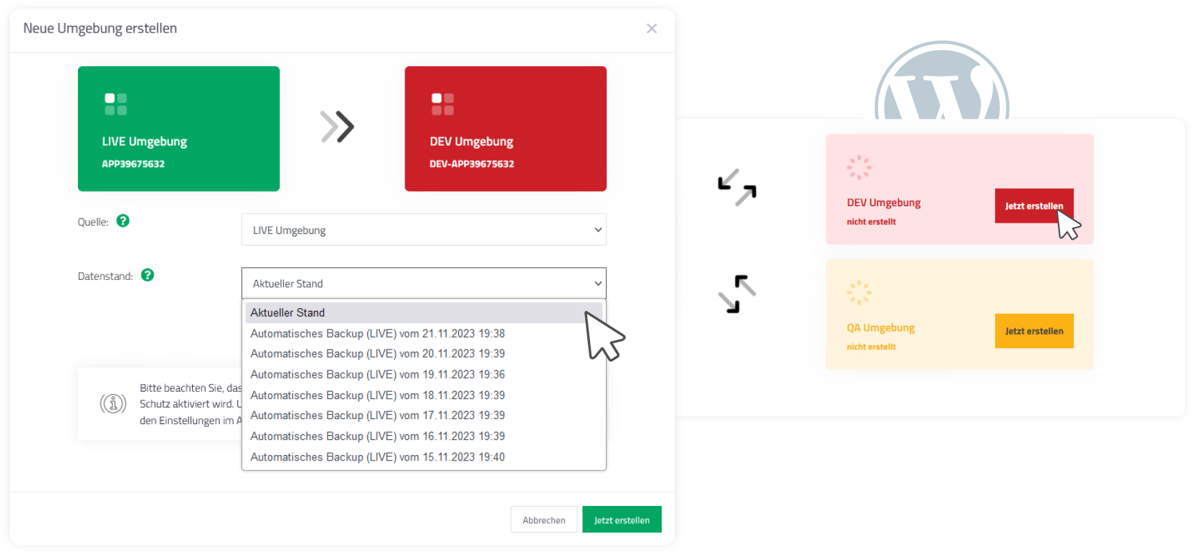 Terminal Wordpress Umgebung erstellen